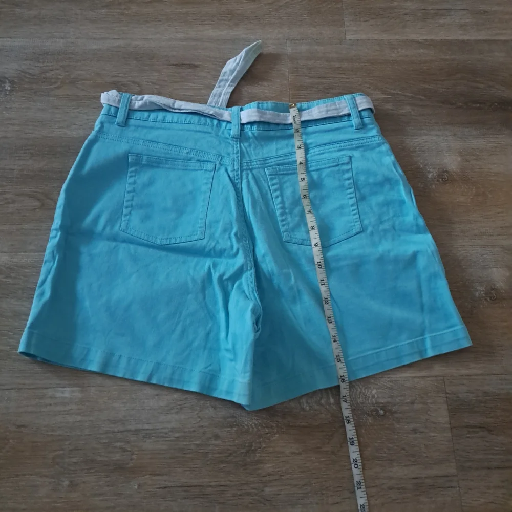 Vintage Lee Short Royal Blue Cotton Spandex Matching Fabric Belt Women Size 12